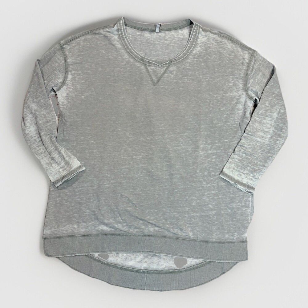Z Supply Maternity Medium Thin Grey Sweatshirt Long Sleeve Pullover Slit Sides